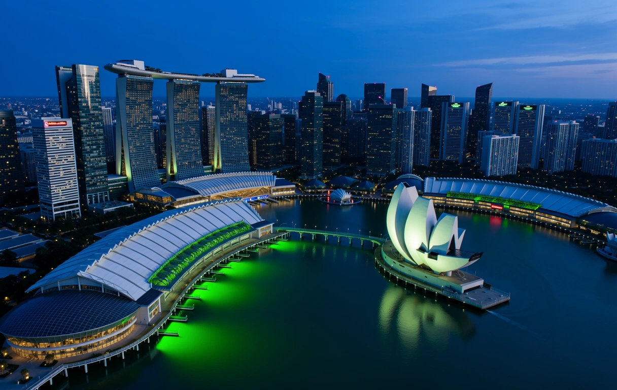 Singapore skyline at dusk